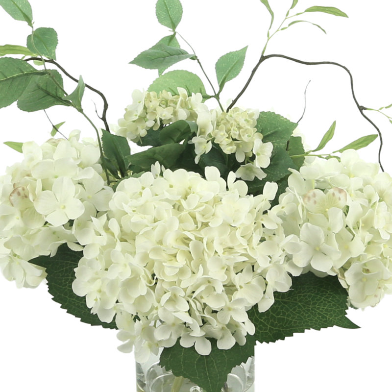 Faux Hydrangea with Vines in Vase