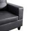Ensemble de canapé modulaire en L en similicuir respirant noir 3 pièces, canapé de salon avec repose-pieds-939153634