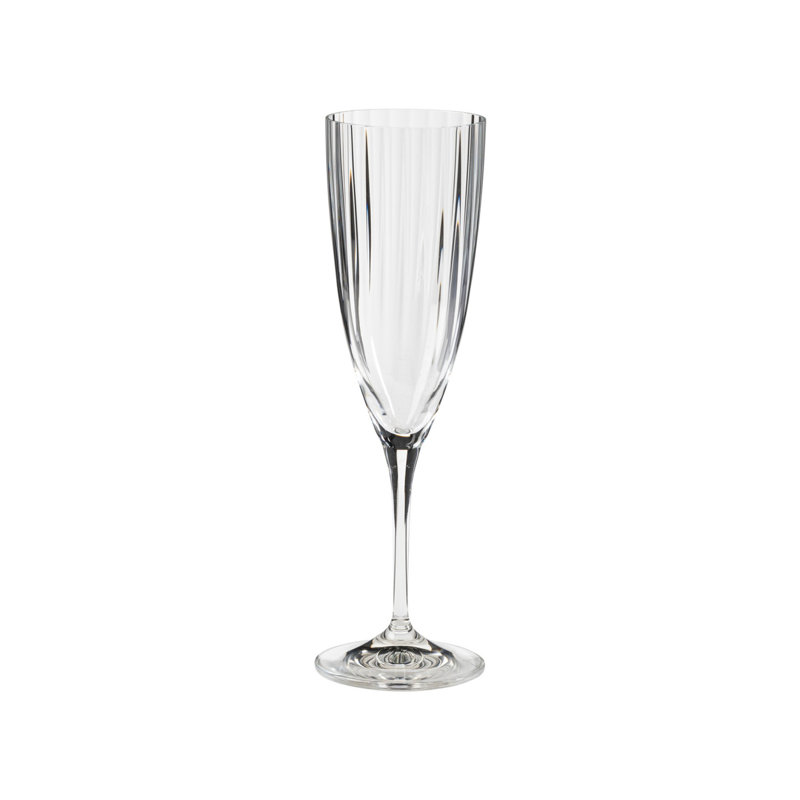 Elegant Clear Lead-Free Glass Flute Set of 6
