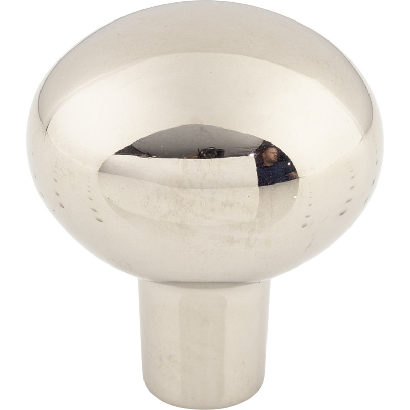 Aspen II Small Egg 1 3/16" Length Oval Knob, 1 7/16" Length, Polished Nickel