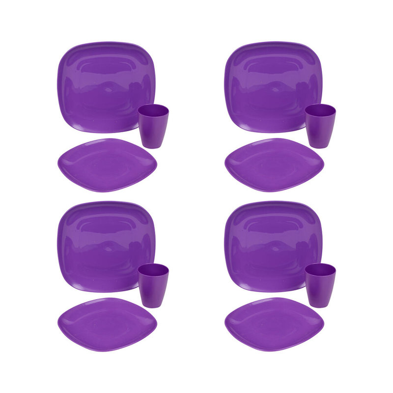 Amiir Piece Dinnerware Set - Service for 4, Purple