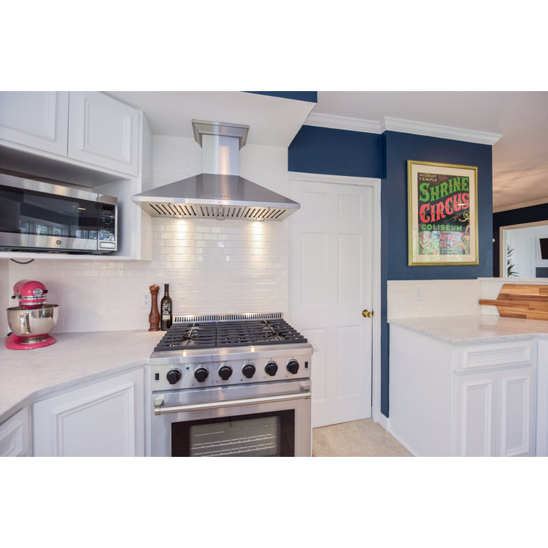 48" KL2 400 CFM Convertible Wall Mount Range Hood in Brushed Stainless Steel, 42"