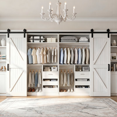 6-Drawer Shoe Cabinet With 72" Wide Closet & Dual Hanging Rods