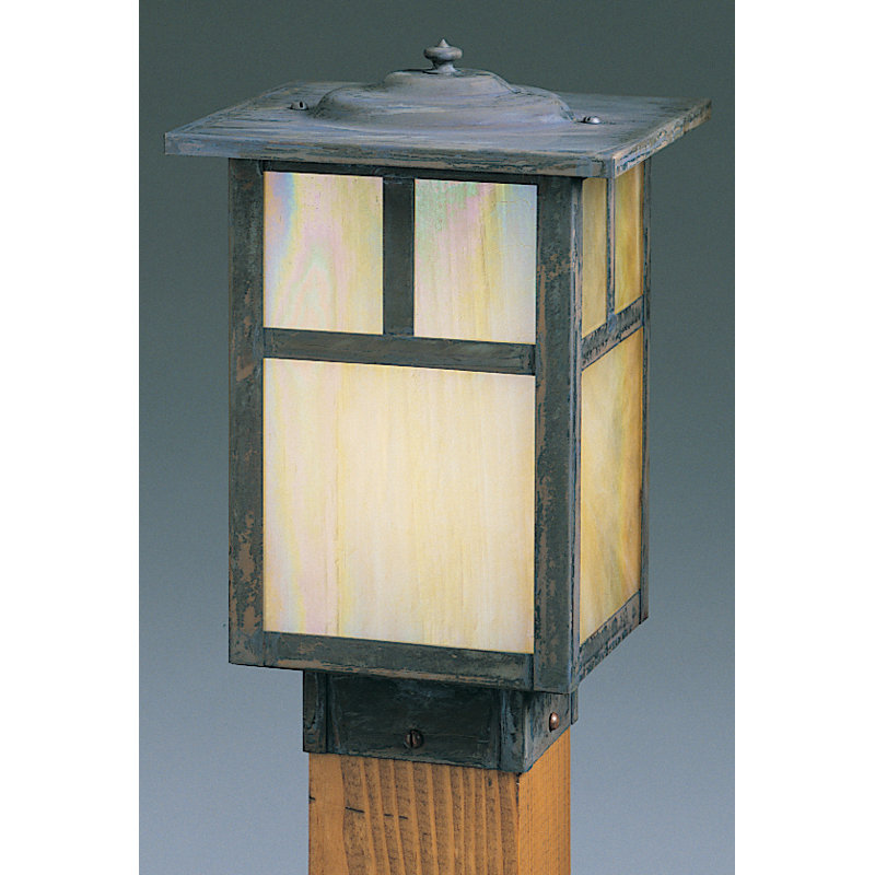 Mission LED Fence Post Cap, 8.5” H x 6" W / Empty, Bronze, Cream