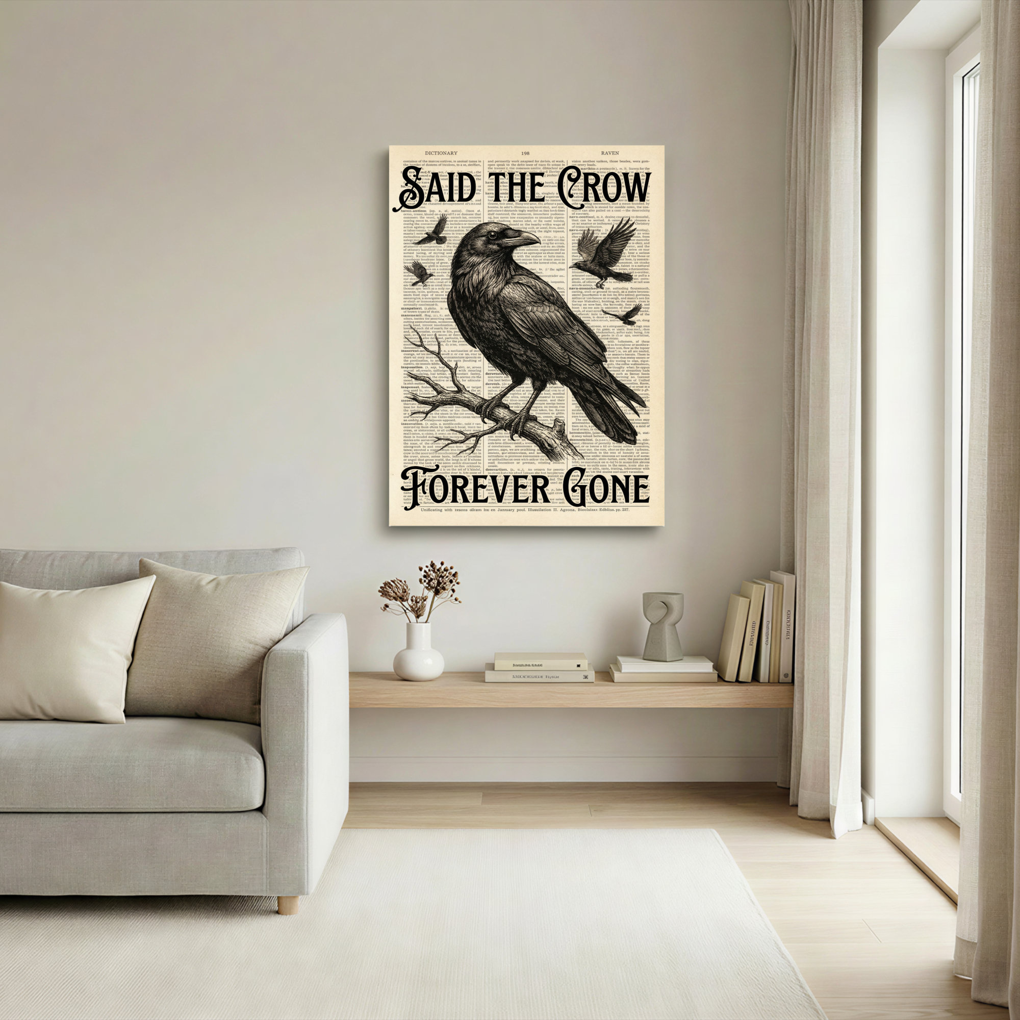 Canora Grey Crow Dictionary Page Art Canvas Wrapped Wall Art Oil ...