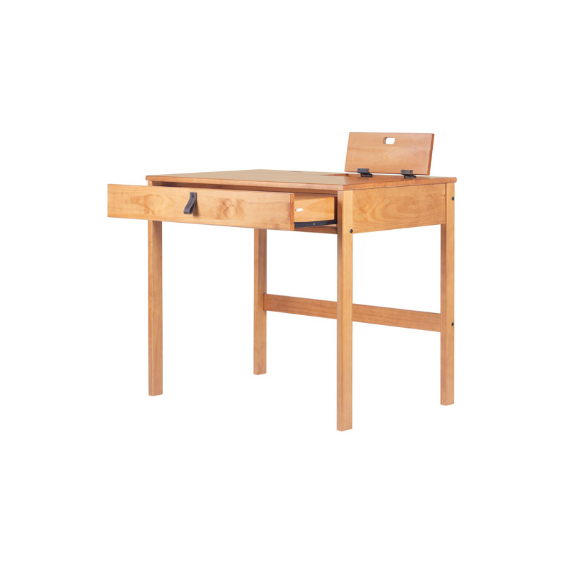 Pharr 35.4'' W Rectangle Writing Desk, Oak