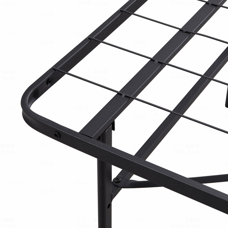 Structure de lit pour grand lit plateforme de lit en métal pliable de 14 po de hauteur, Grand lit