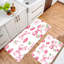 Tapis de cuisine rose à motif de cerise 2 pièces