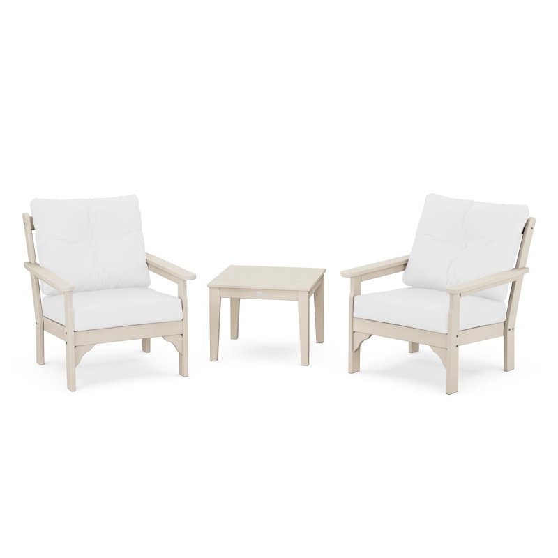 Vineyard 3-Piece Deep Seating Set, Sand, Natural
