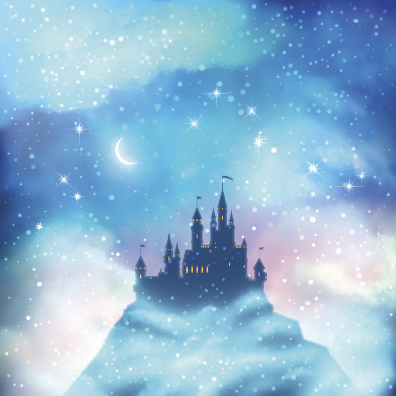Christmas Winter Castle by Kostins - Wrapped Canvas Print, 30cm H x 30cm W