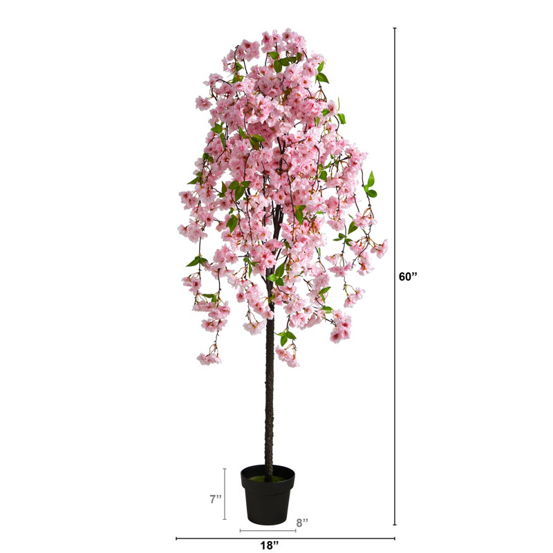 Cerisier artificiel en pot 60 po, Rose