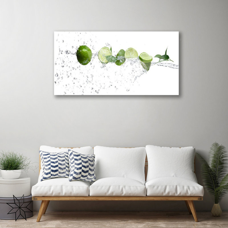Kitchen Lime Water - No Frame Print on Glass