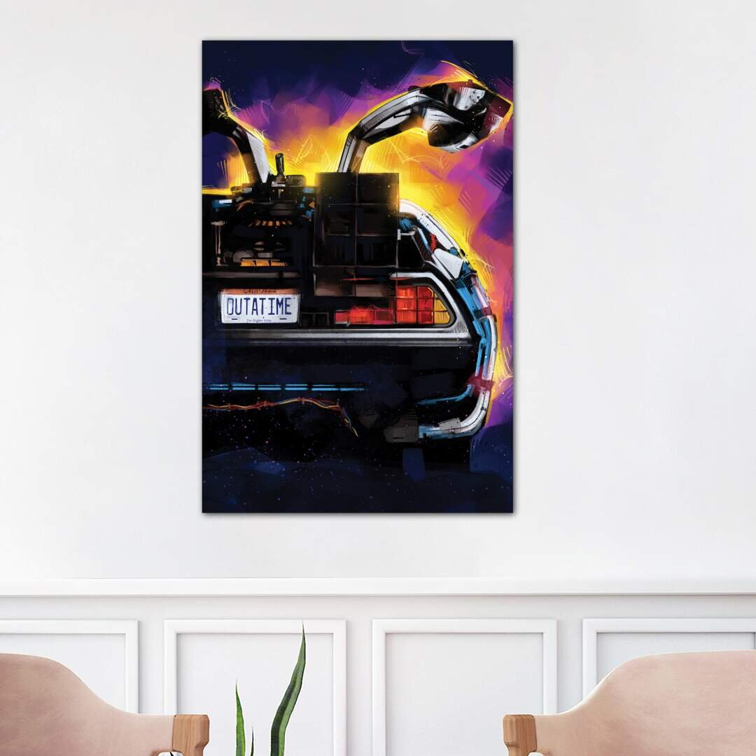 Leinwandbild - Grafikdruck „Delorean” von Nikita Abakumov