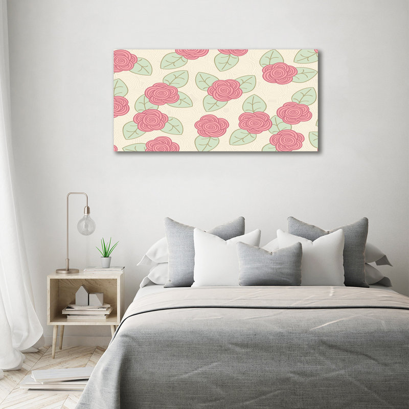 Roses - No Frame Print on Glass, Canvas, 70cm H x 140cm W x 2cm D