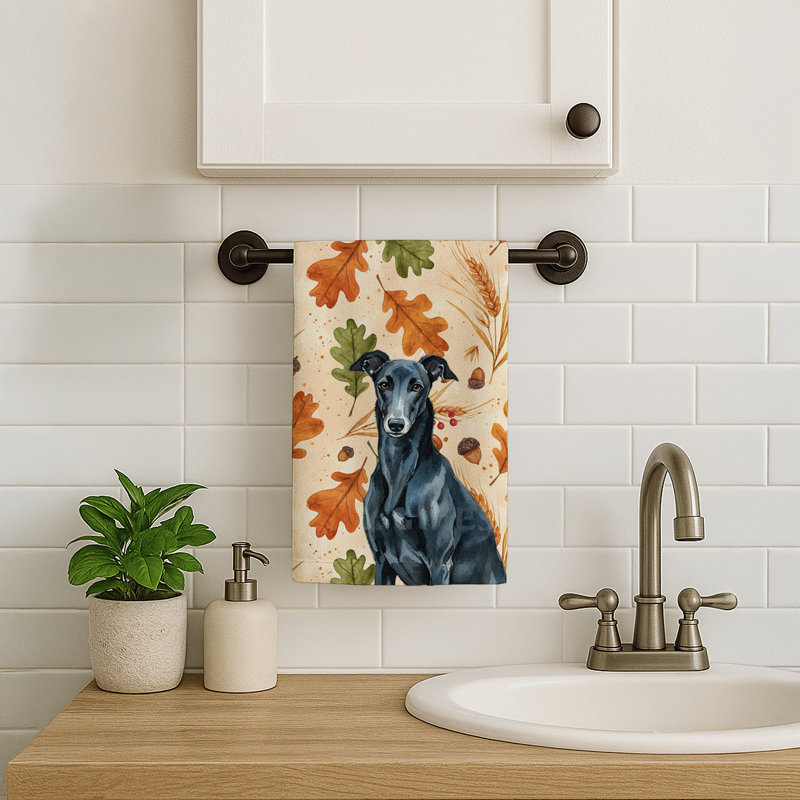 Serviette de cuisine tricolore Sheltie, Lévrier noir