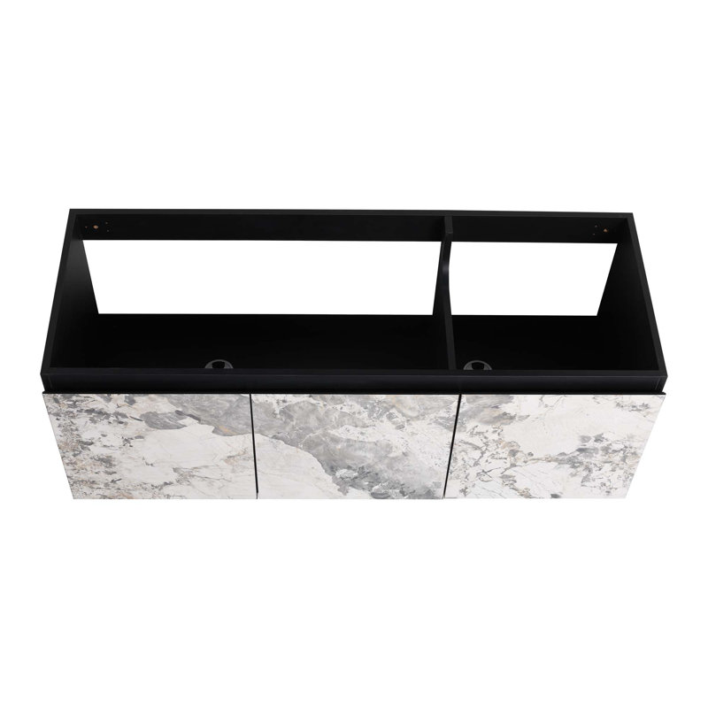 Meuble-lavabo flottant mural et porte d'armoire à fermeture en douceur