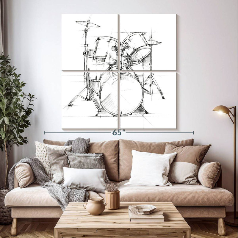Abarca Drum Sketch, 50" H x 50" W