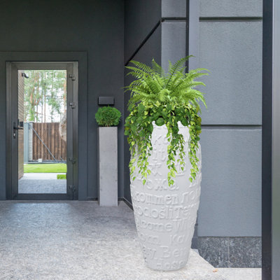 Kute Nest Global Welcome 35"H Fiberstone Tall Indoor/Outdoor Planter