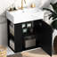 Meuble-lavabo de salle de bain avec lavabo en céramique - moderne 21,6 po, rangement à gauche, noir, meuble-lavabo noir Charm 21,6 po, moderne-1368568561
