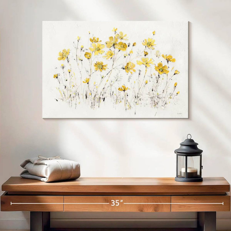 Harnek fleurs sauvages jaune vif, H 16 po x l 24 po