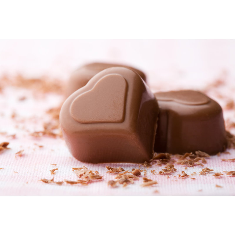 Heart Shape Chocolate - Wrapped Canvas Print, 30cm H x 46cm W x 3.8cm D