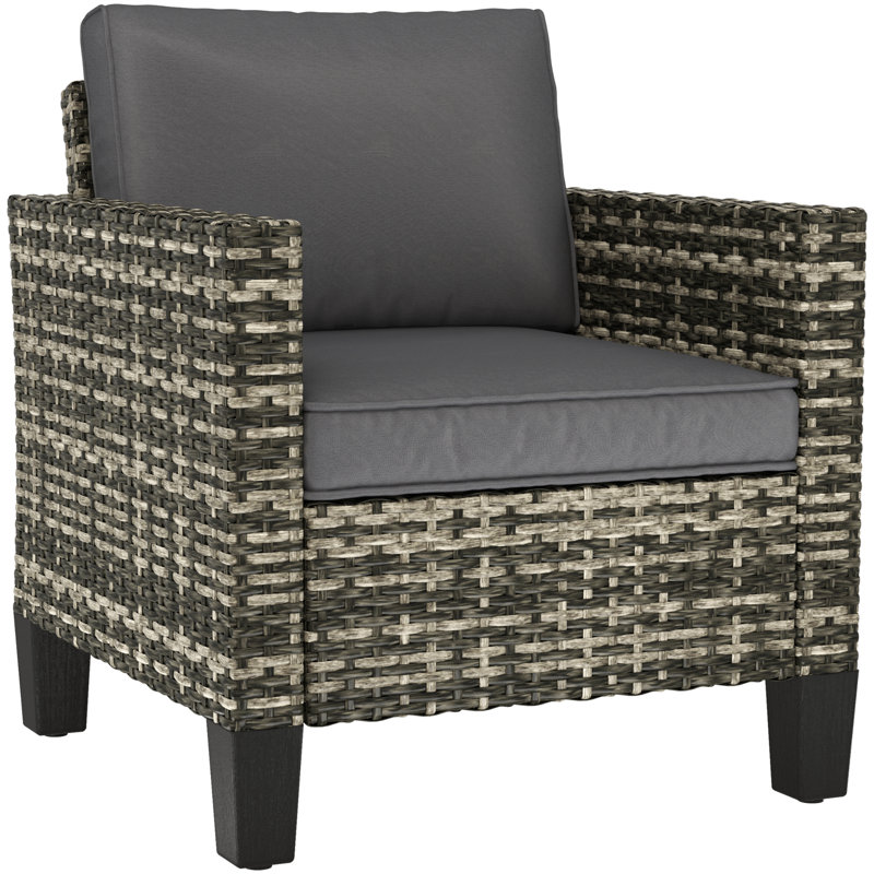 Wicker Outdoor Lounge Chair, Dark Grey