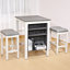 Ensemble de repas compact pour appartements, 3 pièces, fini rétro, montage facile, bois massif, étagères latérales, style rustique contemporain, rangement intégré, siège confortable.-1829796598