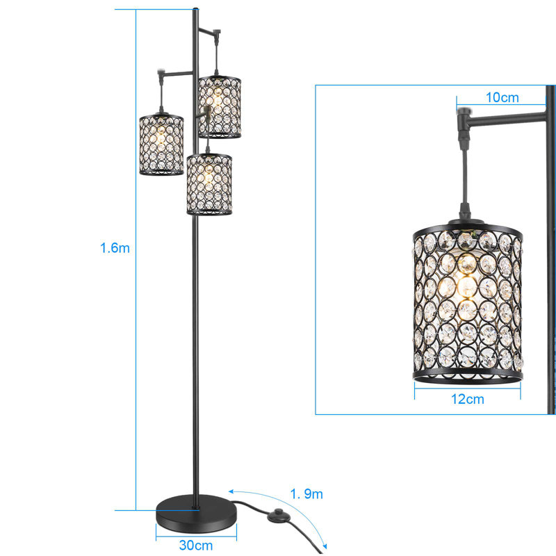 Broadwell 160cm Black Tree Floor Lamp