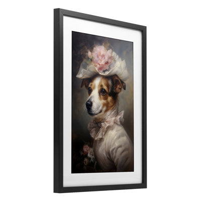 Jack Russel Terrier, reproduction de portrait encadrée sous verre, conception de Wumples