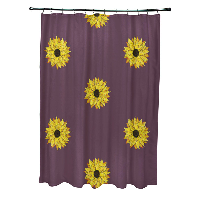 Rideau de douche simple Vieux Floral, Mauve