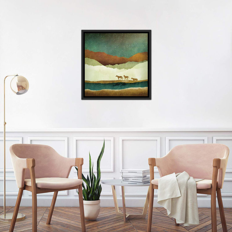 Stary Range - Print, 26" H x 26" W x 1.5" D, Distressed Black Floater Framed
