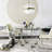 Round Glass Top with Stainless Steel Base Dining Table-1620845045-1666691873