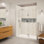 Porte de douche à charnière en acier inoxydable brossé avec verre transparent l 66 po x H 76 po Transolide Elizabeth