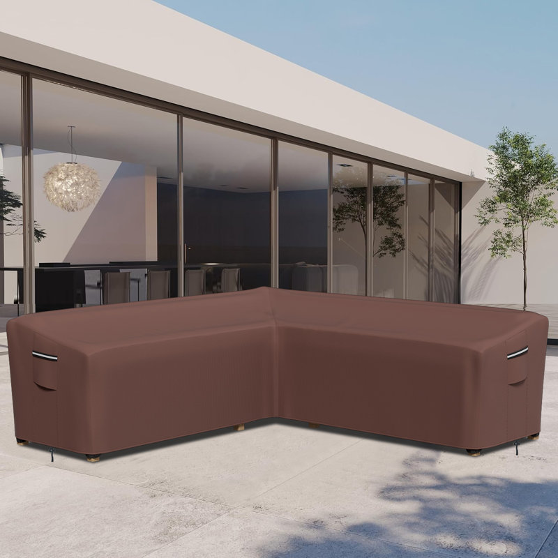 Housse de canapé modulaire pour patio, housse de mobilier d'extérieur robuste en forme de V imperméable, facile à utiliser et à entretenir