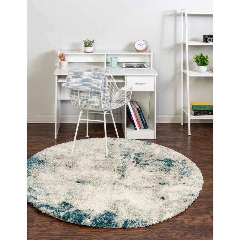 Performance Abstract Indoor Rug, Round 4'1"
