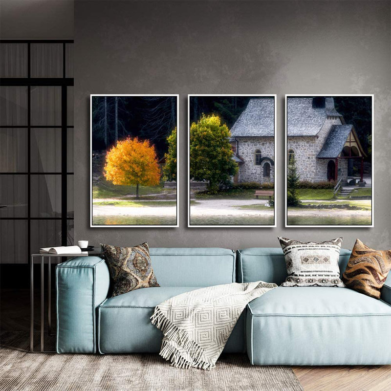 IDÉE4WALL, art mural sur toile encadré pour le salon, la chambre à coucher, belle nature, paysage de la Norvège, impressions sur toile pour décoration intérieure moderne prête à être accrochée - panneaux de 16 po x 24 po x 3 po