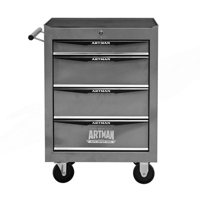 Armoire à outils roulante en métal à 4 tiroirs, armoire à outils à 4 tiroirs avec glissières à roulement à billes