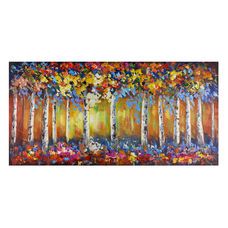 Hand -painted Changing of the Seasons Acrylic Painting