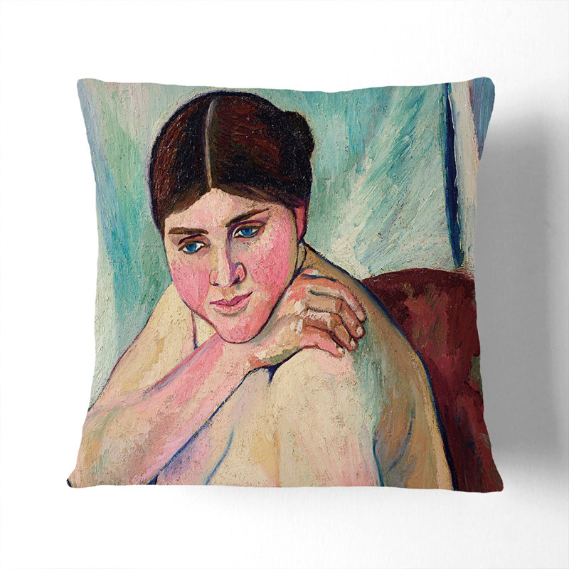 Portrait Of Juliette Square Throw Cushion, Black, 55cm H x 55cm W x 20cm D