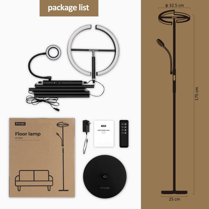 Blodget 175cm LED Novelty Floor Lamp, Black