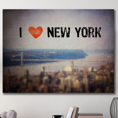 I Love NY by Ashley Davis - Wrapped Canvas Print