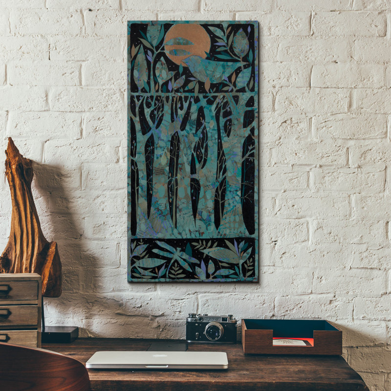Art mural en verre épique «Nightsons» par Sue Davis, 12 po x 24 po, H 24 po x l 12 po