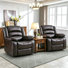 37.1'' Wide Modern and Upholstered Power Faux leather Recliner (Set of 2)