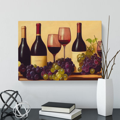 XXX-H1022-WF-10165X Wine Bottle Painting - Wrapped Canvas Print