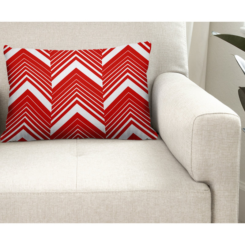 Outdoor Reversible Throw Pillow, Red