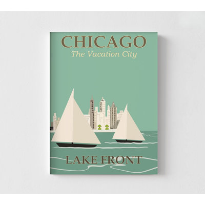 Chicago Travel Poster, Chicago Lakefront Poster, Framed Illinois Wall Art, US City Poster Print, Sails Decor, Boat Lover Gift