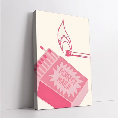 1 pièce, art mural encadré, moderne, boîte d'allumettes minimaliste, impression rétro rose et beige pour salon, chambre à coucher, bureau, idée de cadeau de décoration unique, œuvre d'art contemporaine avec allumette