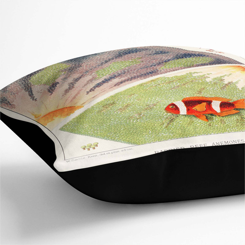 Floral Square Throw Cushion, 40cm H x 40cm W x 15cm D, Black