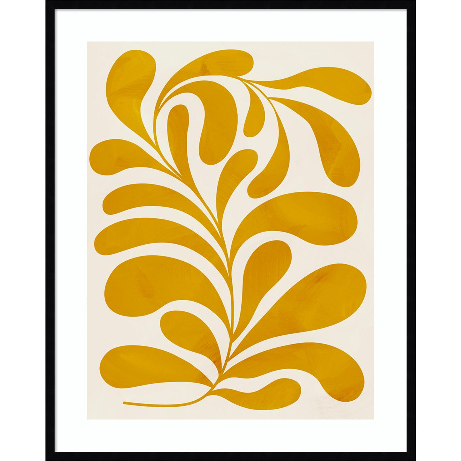 Lomi "Goldenrod II" Print by Grace Popp, Black, 41" H x 33" W x 1" D