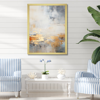 Minimalisme beige et vague dorée Horizon I - reproduction sur toile